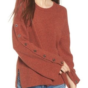Madewell Button Sleeve Pullover Sweater